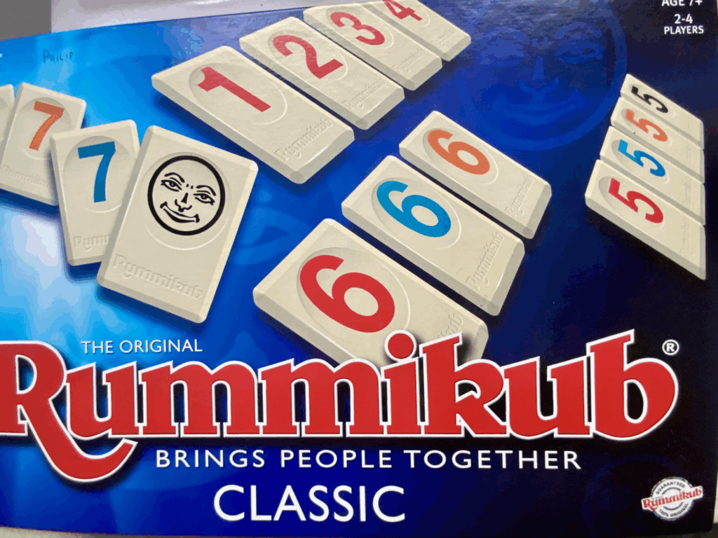Box Lid of Rummikub Tiles.